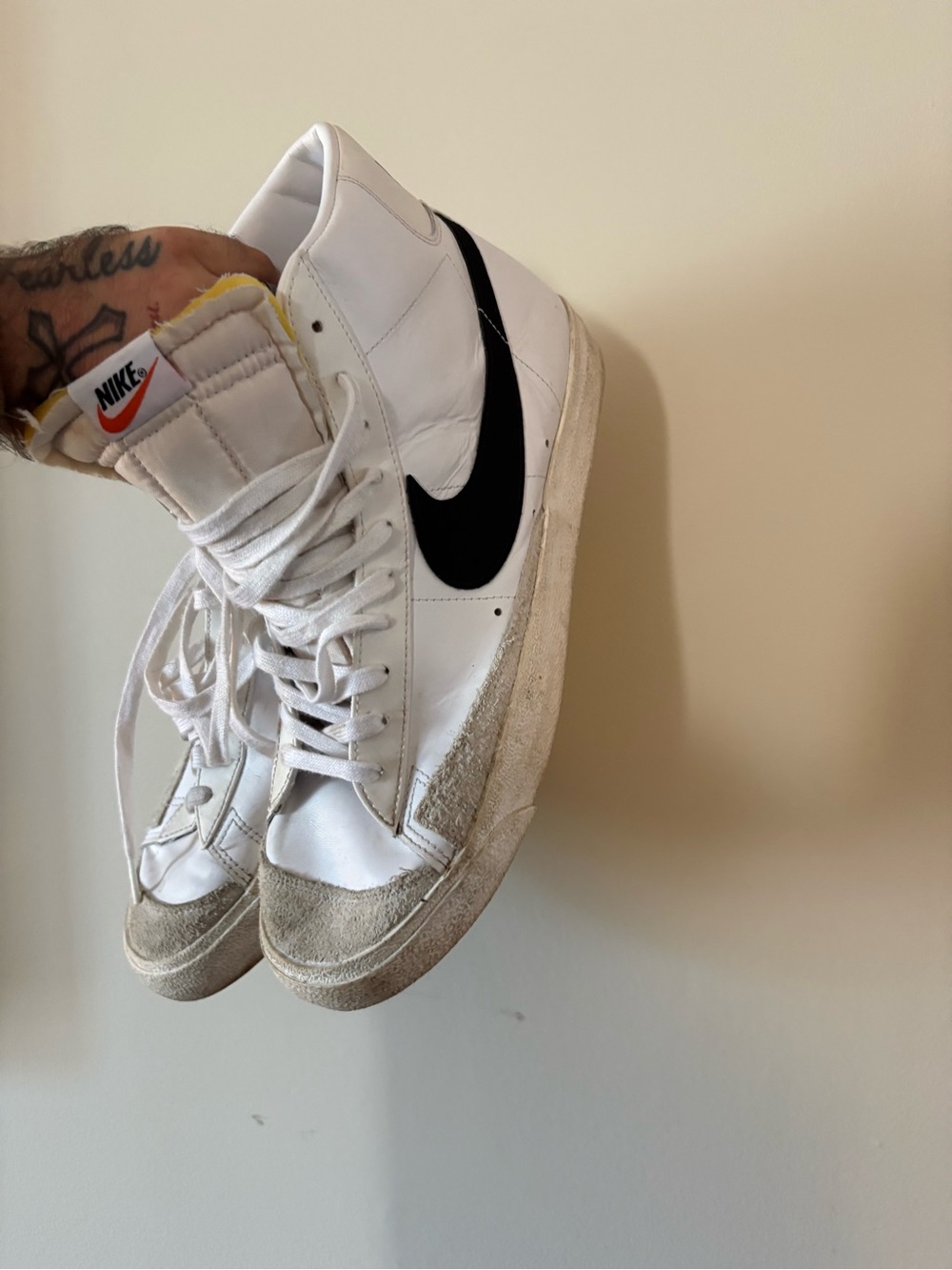 Nike Blazer Mid Men's Sneakers - White/Black US 13 - Picture 3 of 5